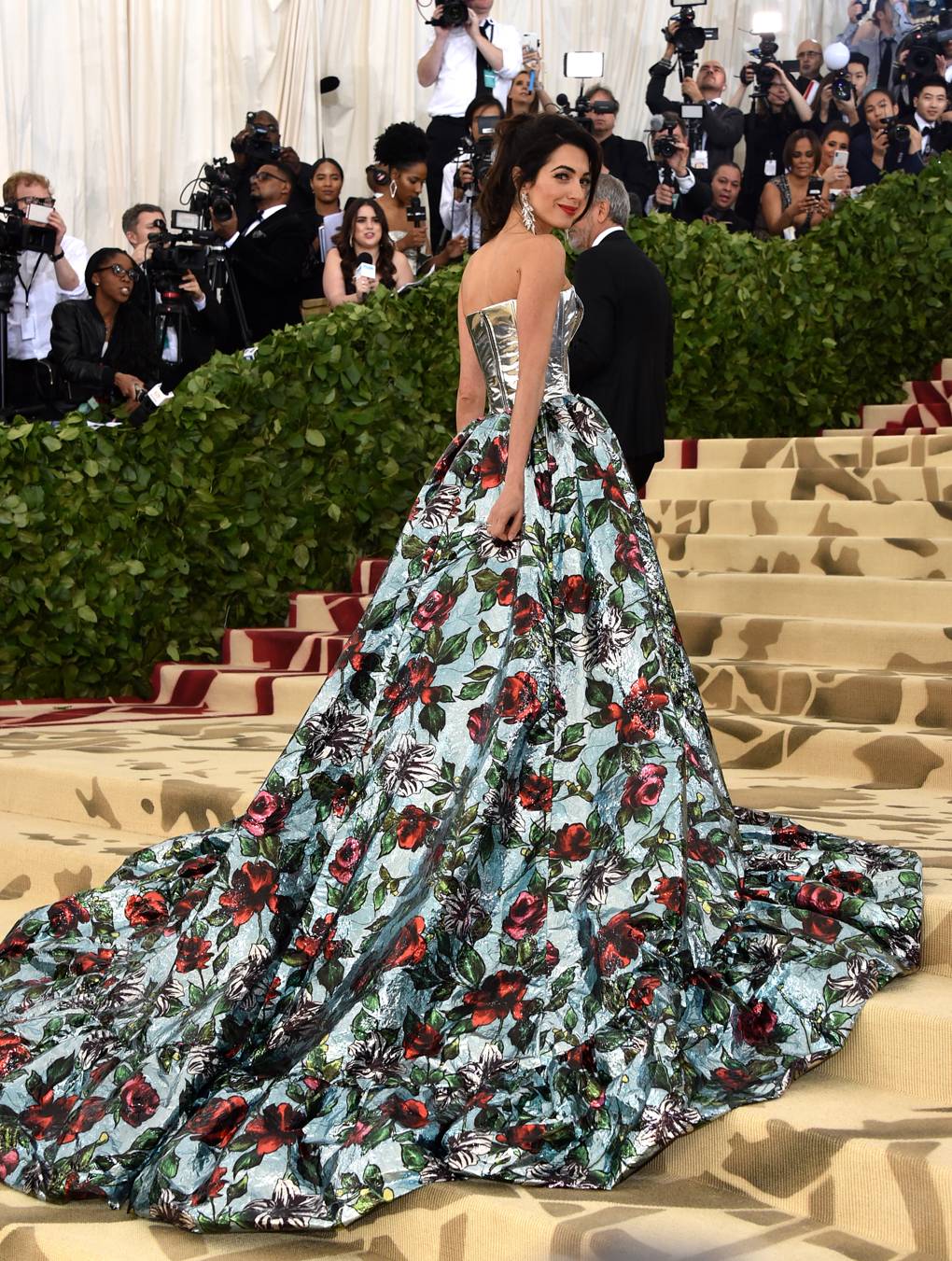 Amal Clooney wearing Richard Quinn