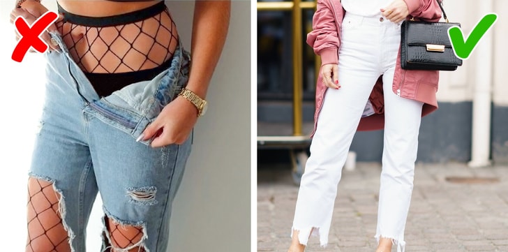 Jeans fishnet stockings min